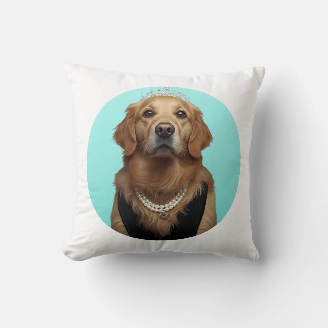 Classic Chic Breakfast Poster Golden Retriever Cushion (Front)