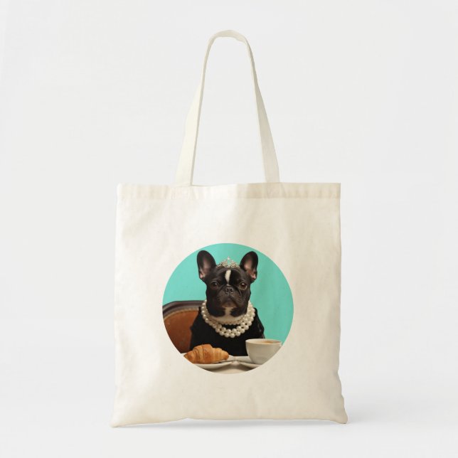Classic Chic Breakfast Poster–Inspired Pug Art  Tote Bag (Front)