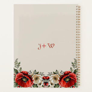 Classic Chic Burguandy Poppy Floral Ivory Wedding Planner