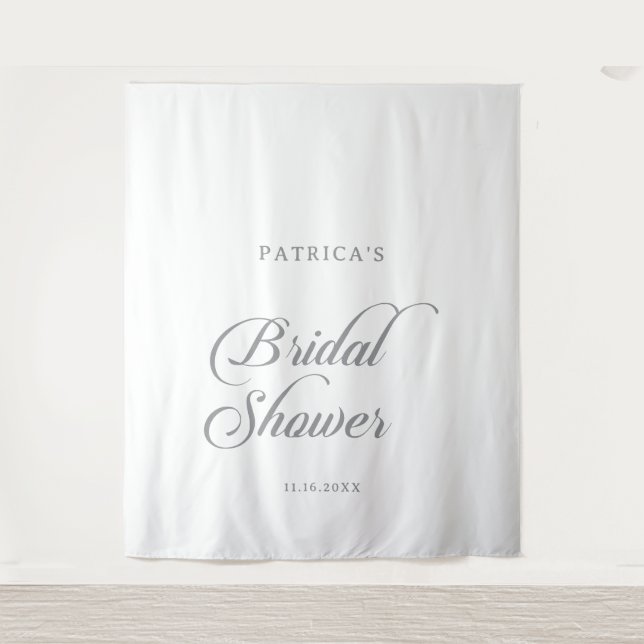 Classic Chic Calligraphy Bridal Shower Tapestry (Front)