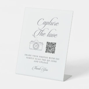 Classic Chic Calligraphy Capture the Love Wedding Pedestal Sign