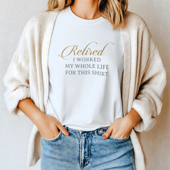 Classic Chic Calligraphy Gold Grey Retired T-Shirt (Creator Uploaded)