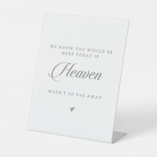 Classic Chic Calligraphy Heaven Wedding Memorial Pedestal Sign