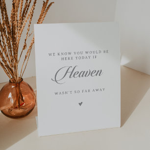 Classic Chic Calligraphy Heaven Wedding Memorial Pedestal Sign