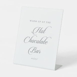 Classic Chic Calligraphy Hot Chocolate Bar Pedestal Sign