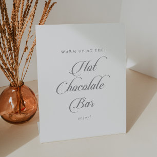 Classic Chic Calligraphy Hot Chocolate Bar Pedestal Sign