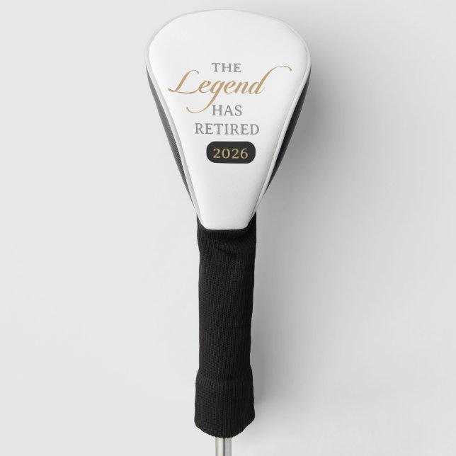 Classic Chic Calligraphy The Legend Has Retired Golf Head Cover (Front)