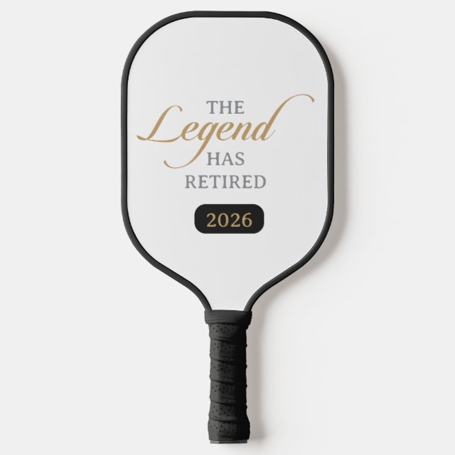Classic Chic Calligraphy The Legend Has Retired Pickleball Paddle (Front)