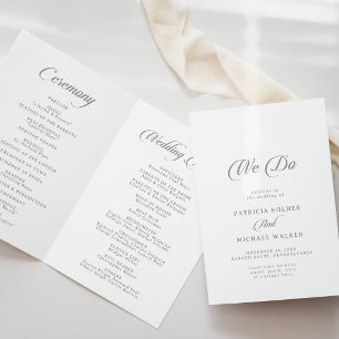 Classic Chic Calligraphy We Do Folded Wedding Programme