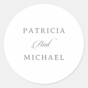 Classic Chic Calligraphy Wedding Round Sticker