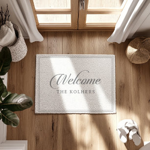 Classic Chic Calligraphy Wedding Welcome Doormat