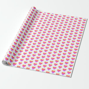 Classic Chic Cute Rainbow Ombre Hearts Wrapping Paper