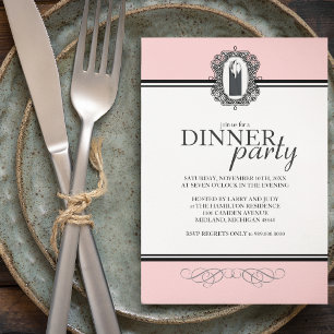 Classic Chic Dinner Party Invitations