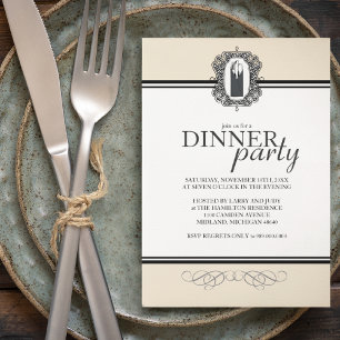 Classic Chic Dinner Party Invitations