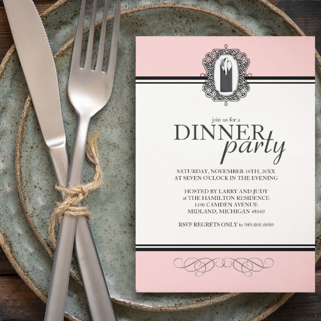 Classic Chic Dinner Party Invitations (Creator Uploaded)