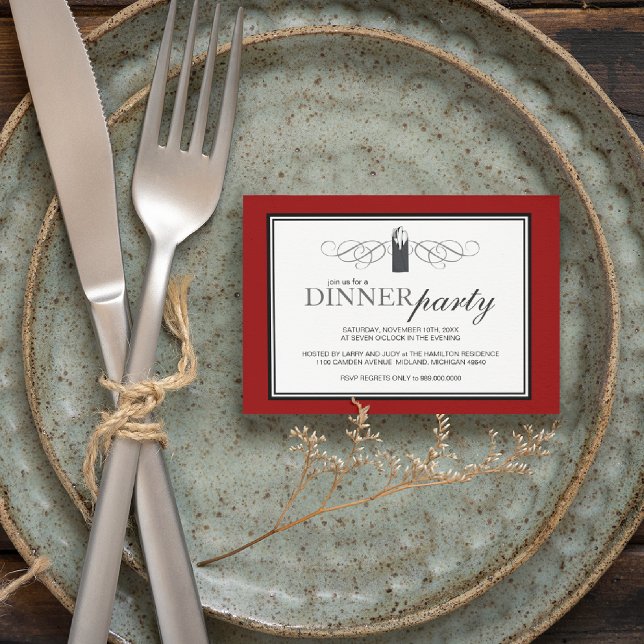 Classic Chic Dinner Party Invitations (Creator Uploaded)