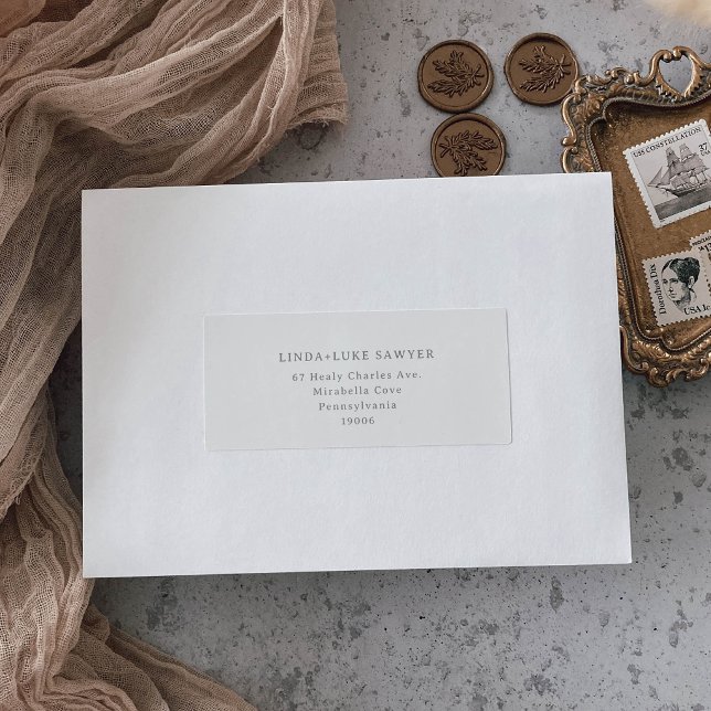 Classic Chic Grey Minimal Return Address Label (Creator Uploaded)