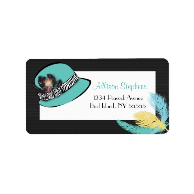 Classic Chic Hat with Feathers Address Label 2 (Front)