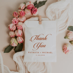 Classic Chic Terracotta Calligraphy Wedding Favour Bags