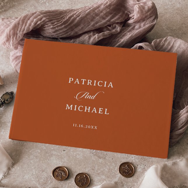 Classic Chic Terracotta Calligraphy Wedding  Guest Book (Creator Uploaded)