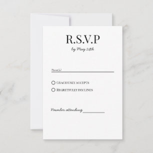 Classic Chic Wedding RSVP Response Card