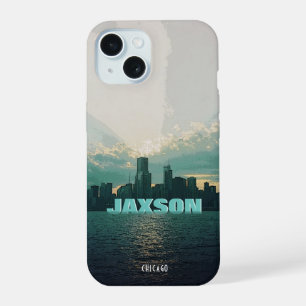 Classic Chicago Skyline Lake Michigan iPhone 15 Case