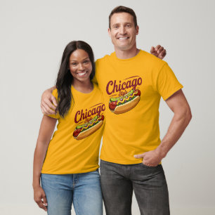 Classic Chicago Style Hot Dog Food Lover  T-Shirt
