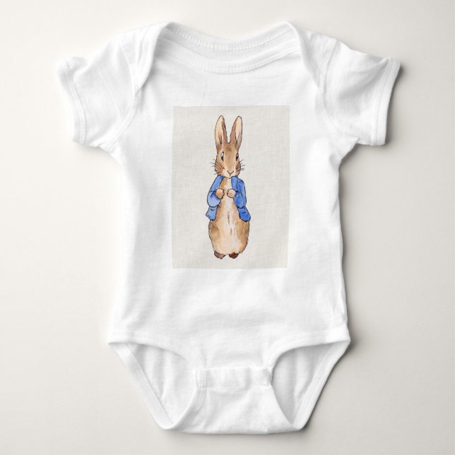 Classic Children's Book Rabbit Baby Bodysuit (Front)