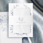 Classic Chinoiserie Blue Monogram Wedding Invitation Belly Band<br><div class="desc">Classic Chinoiserie Blue Monogram Wedding Belly Bands</div>