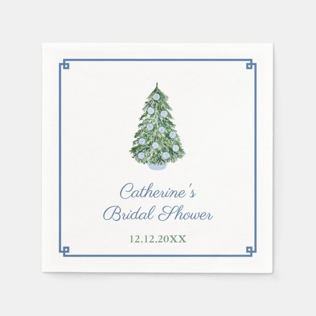 Classic Chinoiserie Christmas Tree Holidays Party Napkin (Front)