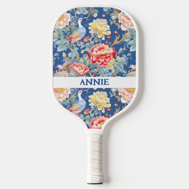 Classic Chinoiserie Personalised Pickleball Paddle (Front)