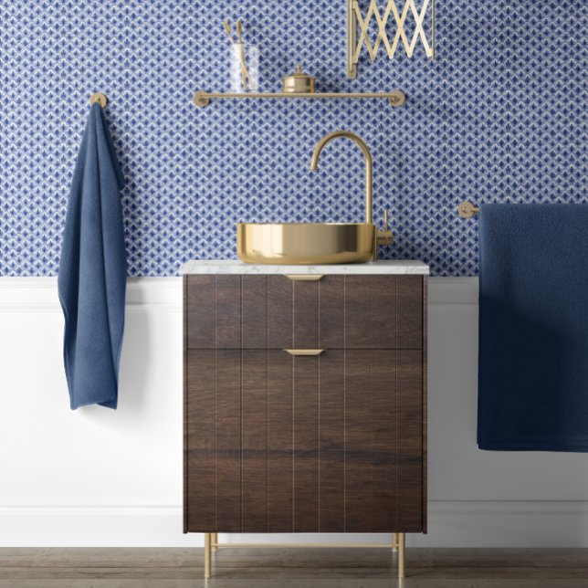 Classic Chinoiserie Scallop Pattern Blue and White Wallpaper (Creator Uploaded)