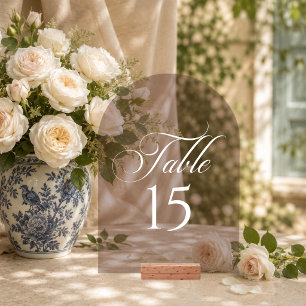 Classic Choco Brown Calligraphy Table Number Sign