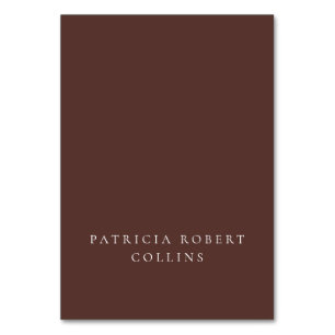 Classic Choco Brown Ivory Calligraphy Place Card