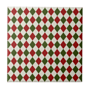 Classic Christmas Argyle Pattern Tile