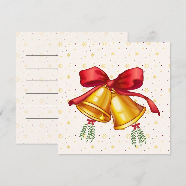 Classic Christmas Bells Holiday Card (Front/Back)