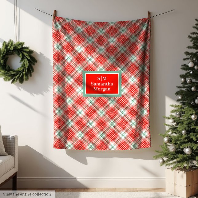 Classic Christmas Blanket Chic Monogram Style (Classic Christmas Blanket Chic Monogram Style)