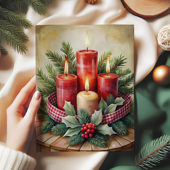 Classic Christmas candles pine wreath tissue paper (Classic Christmas candles pine wreath tissue paper)