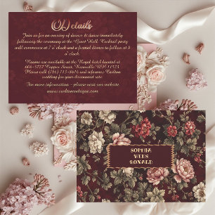 Classic Christmas Chinoiserie Romantic Wedding  Enclosure Card