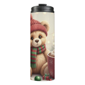 Classic Christmas Comfort Bear Thermal Tumbler