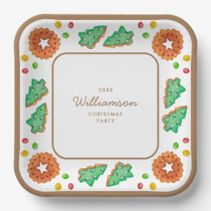 Classic Christmas Cookie Customisable Paper Plate