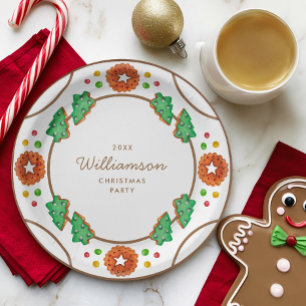 Classic Christmas Cookie Customizable Paper Plate