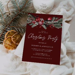 Classic Christmas Corporate Red Christmas Party Invitation
