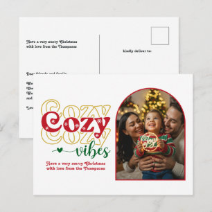 Classic Christmas Cosy Vibes Retro Christmas Photo Holiday Postcard