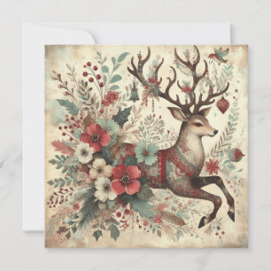 Classic Christmas Deer Greeting Card
