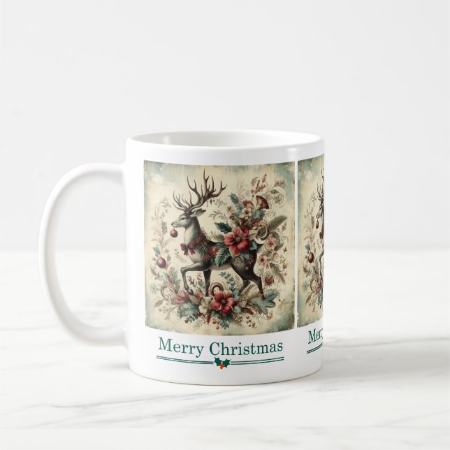Classic Christmas Deer Mug (Left)