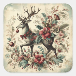 Classic Christmas Deer Stickers