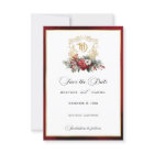 Classic Christmas Floral Crest Monogram Wedding