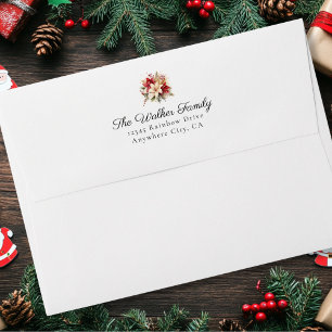 Classic,Christmas, Floral Envelope