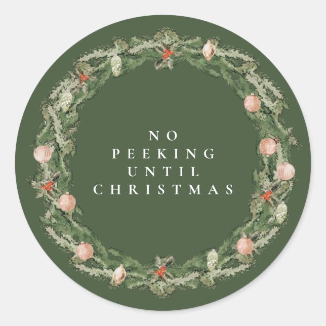 Classic Christmas Floral Frame Sticker (Front)
